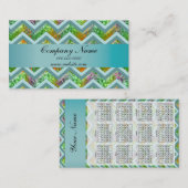 ステンドグラスジグザグポケット2019カレンダー 名刺 (正面/裏面)