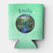 ステンドグラスジャングルリバーラウンドカスタム 缶クーラー (正面)