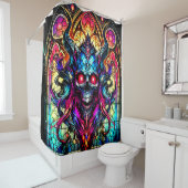 ステンドグラススカルデザイン シャワーカーテン (インサイチュ)