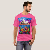 ステンドグラススタイルシドニーオペラハウス Tシャツ (正面フル)