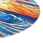 ステンドグラススタイルトロピカルサンセットオンビーチアート カッティングボード (角)