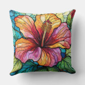 ステンドグラススタイルハイビスカス クッション (裏面)