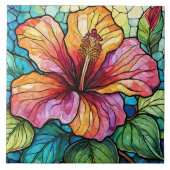 ステンドグラススタイルハイビスカス タイル (正面)