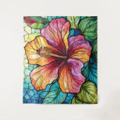 ステンドグラススタイルハイビスカス タペストリー (正面)