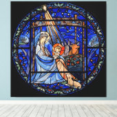 ステンドグラススタイル出生 キャンバスプリント (インサイチュ (ウッドフロア))