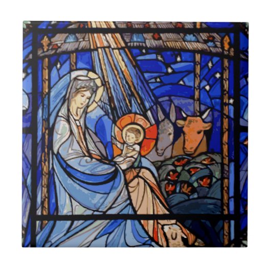 ステンドグラススタイル出生 タイル (正面)