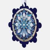 ステンドグラススタイル抽象芸術スノーフレーク オーナメントカード (左)