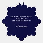 ステンドグラススタイル抽象芸術スノーフレーク オーナメントカード (裏面)