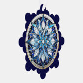 ステンドグラススタイル抽象芸術スノーフレーク オーナメントカード (右)