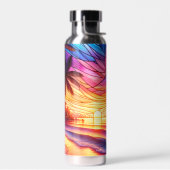 ステンドグラススタイル熱帯ビーチ ウォーターボトル (左面)