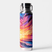 ステンドグラススタイル熱帯ビーチ ウォーターボトル (背面)