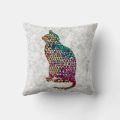 ステンドグラススタイル猫プロフィール枕 クッション (裏面)