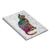 ステンドグラススタイル猫ヴィンテージ模様 ノートブック (右側)