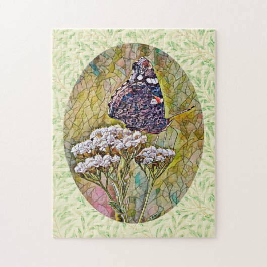 ステンドグラススタイル蝶パズル ジグソーパズル (縦)