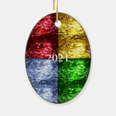 ステンドグラスセラミックオルナのサンタアイスクリームコーン セラミックオーナメント (裏面)