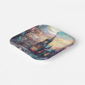 ステンドグラスチャーチスクエア紙プレート ペーパープレート (傾斜あり)