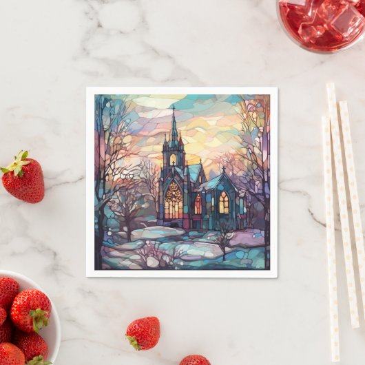 ステンドグラスチャーチ紙ナプキンス スタンダードカクテルナプキン (インサイチュ)