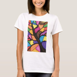 ステンドグラスツリーアート Tシャツ