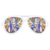 ステンドグラスデザインと宗教姿。アヴィアト アビエーターサングラス (正面)