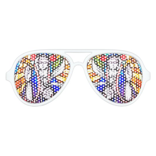 ステンドグラスデザインと宗教姿。アヴィアト アビエーターサングラス (正面)