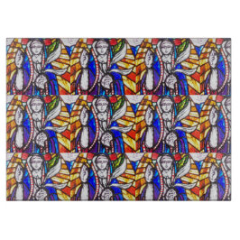 ステンドグラスデザインと宗教姿。 カッティングボード