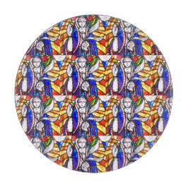 ステンドグラスデザインと宗教姿。 カッティングボード