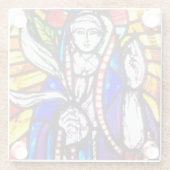 ステンドグラスデザインと宗教姿 ガラスコースター (裏面)