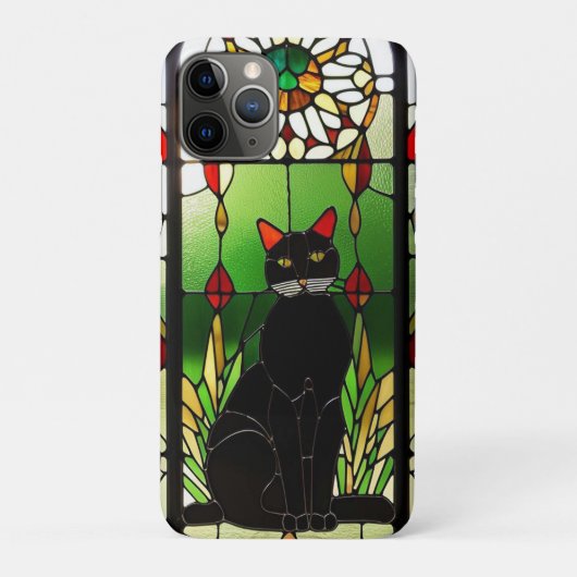 ステンドグラスデザインと猫 Case-Mate iPhoneケース (裏)