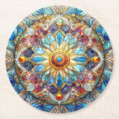 ステンドグラスデザインコースター ラウンドペーパーコースター (正面)