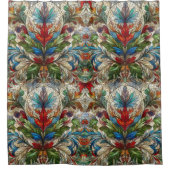 ステンドグラスデザインシャワーカーテン シャワーカーテン (正面)