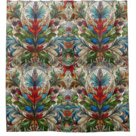 ステンドグラスデザインシャワーカーテン シャワーカーテン