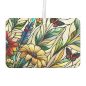 ステンドグラスデザインワイルドフラワーと蝶 カーエアーフレッシュナー (裏面)