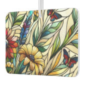 ステンドグラスデザインワイルドフラワーと蝶 カーエアーフレッシュナー (左)