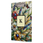 ステンドグラスデザインワイルドフラワーと蝶 クリップボード (左)