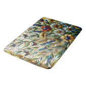 ステンドグラスデザインワイルドフラワーと蝶 バスマット (アングル)