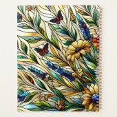 ステンドグラスデザインワイルドフラワーと蝶 プランナー手帳 (裏面)