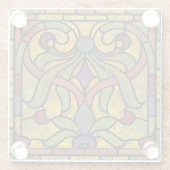 ステンドグラスデザイン金ゴールドと赤 ガラスコースター (裏面)