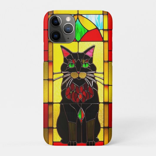 ステンドグラスデザイン 猫 Case-Mate iPhoneケース (裏)
