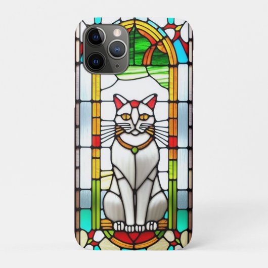 ステンドグラスデザイン 猫 Case-Mate iPhoneケース (裏)