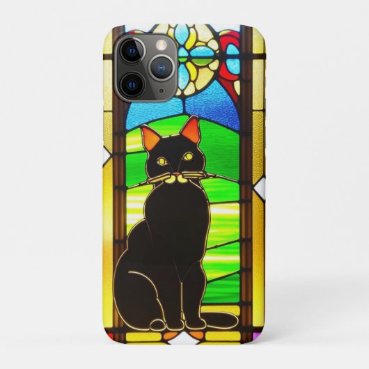 ステンドグラスデザイン 猫 Case-Mate iPhoneケース (裏)