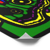 ステンドグラスデジタルアートバタフライポスタープリント ポスター (角)