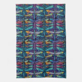 ステンドグラストンフライデザイン キッチンタオル (縦)