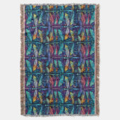 ステンドグラストンフライデザイン スローブランケット (正面縦)