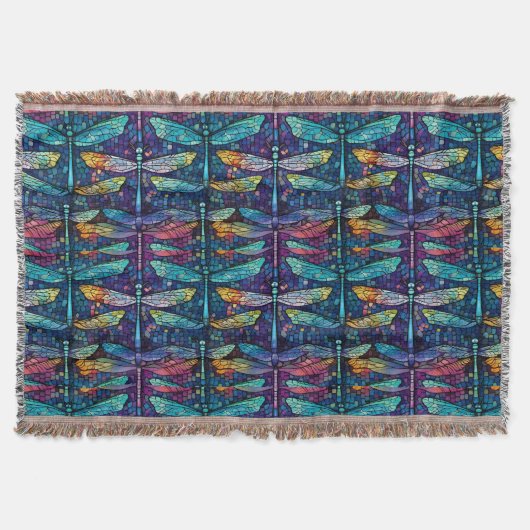 ステンドグラストンフライデザイン スローブランケット (正面)