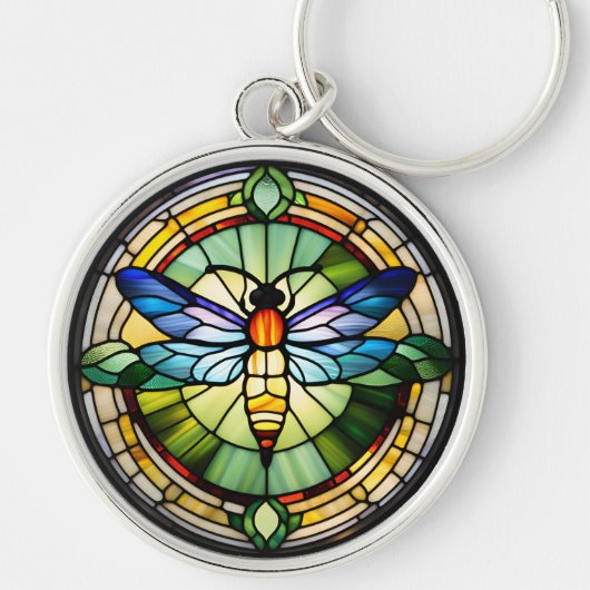 ステンドグラストンボ キーホルダー (正面)