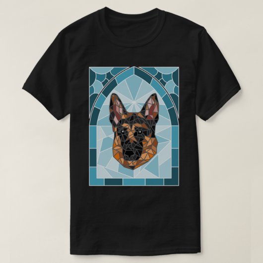 ステンドグラスドイツ羊飼いステッカー.png tシャツ (デザイン正面)
