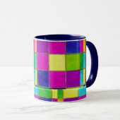 ステンドグラスネオンコカラフルーヒーまたは紅茶 マグカップ (正面右)