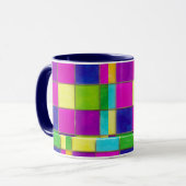 ステンドグラスネオンコカラフルーヒーまたは紅茶 マグカップ (正面左)