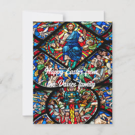 ステンドグラスハッピーイースターカード(編集可能文字) ノートカード