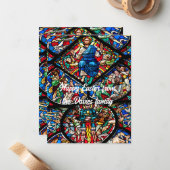 ステンドグラスハッピーイースターカード(編集可能文字) ノートカード (正面/裏面インサイチュ)